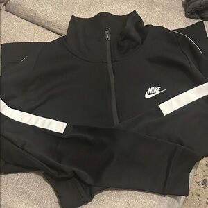 Nike Black Full-Zip sweatshirt with White Stripe